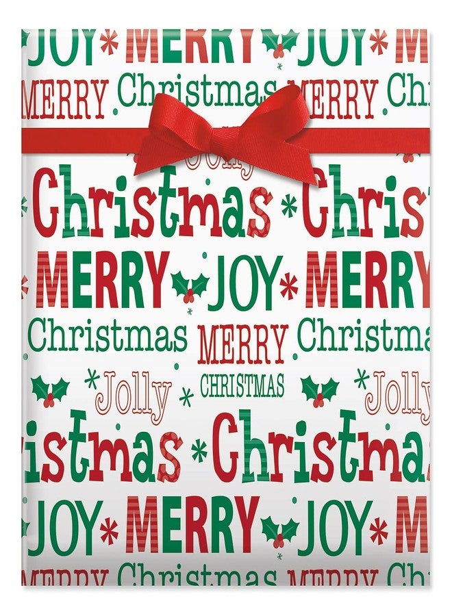 كارانت ورق تغليف هدايا "أوه سو ميري" المسطح - مجموعة من 3 أوراق تغليف هدايا للعطلات، مقاس 22 × 34 بوصة، سهلة التخزين - Image 2